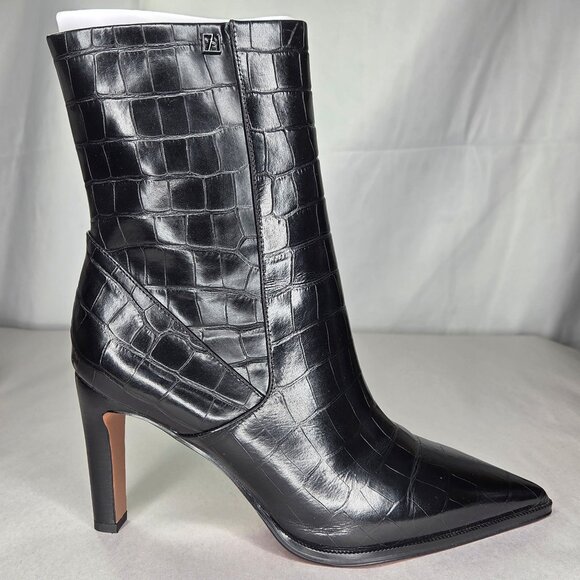 Franco Sarto Women's Franco Appia Booties (Black Croc Print Leather) - Picture 2 of 8